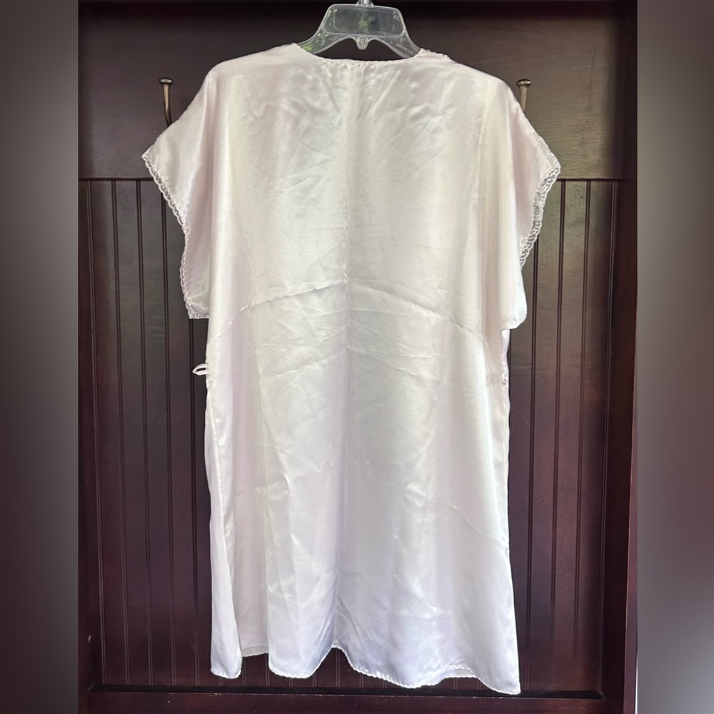 VINTAGE VAL MODE 90s Satin Lace Trim Kimono Layer Fairy Coquette Bridal Size S - Picture 11 of 16